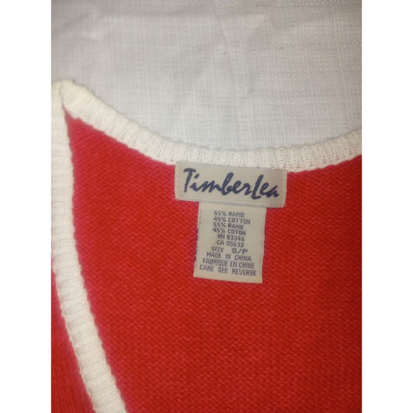 Vtg Timberlea Sweater Knit Vest Bright Pink Daisy Embroidered SP - Picture 3 of 4